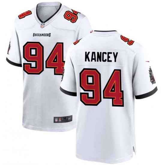 Men Tampa Bay Buccaneers 94 Calijah Kancey White 2023 Draft Stitched Game Jersey